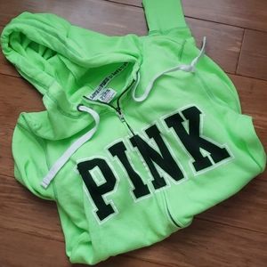 PINK green hoodie